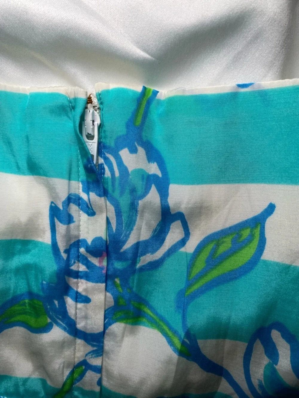 Lilly Pulitzer Strapless Langley Dress Shorely Blue Tossing The Line 8 Floral - Picture 6 of 12